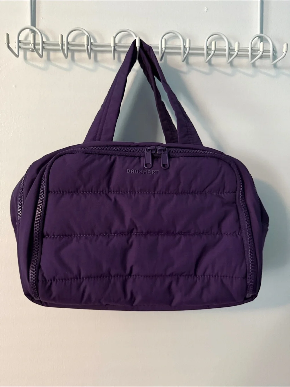 Quilted Women's Travel Toiletry Bag - Purple